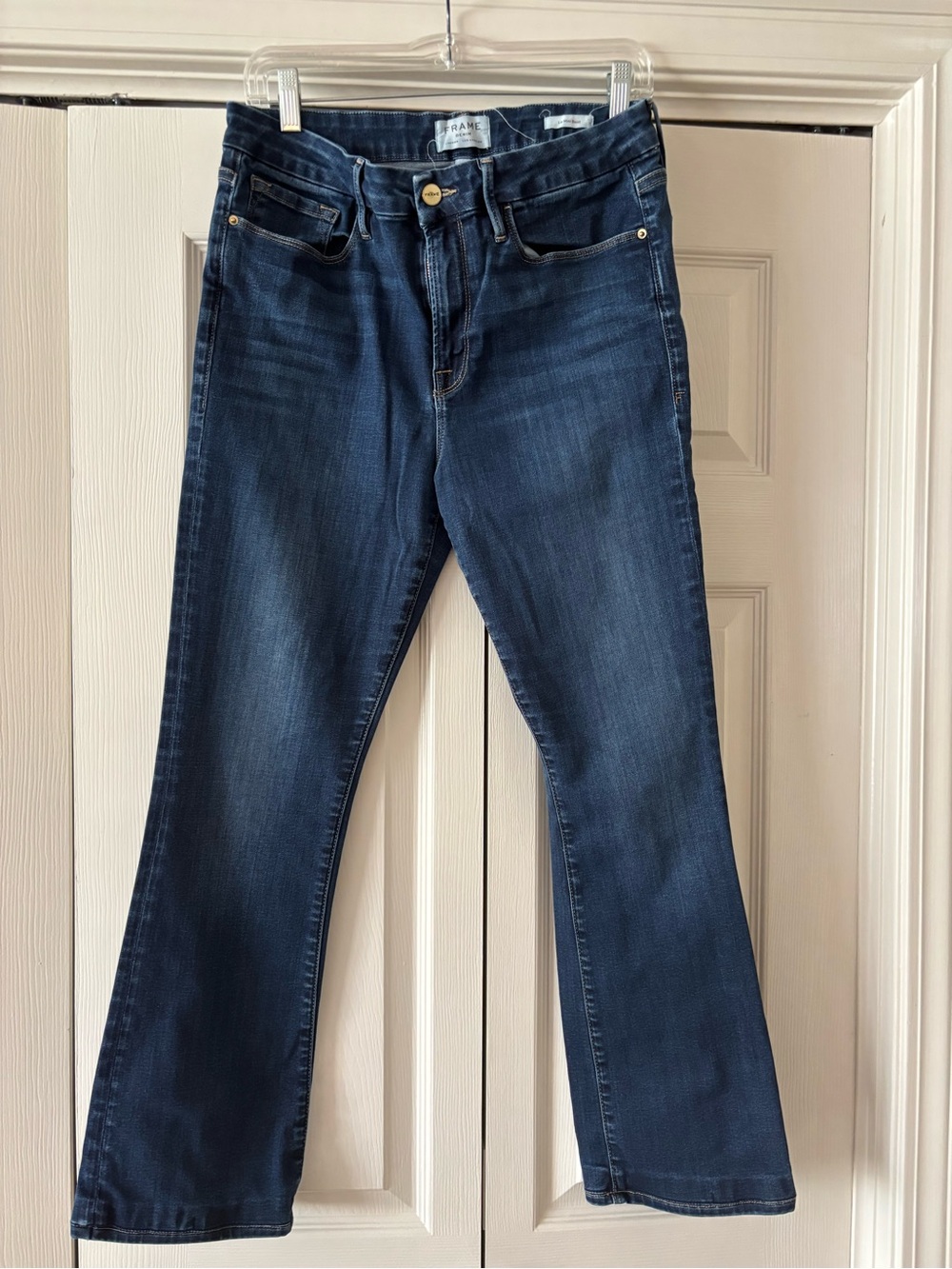Frame Denim Dark Indigo Flare Jeans